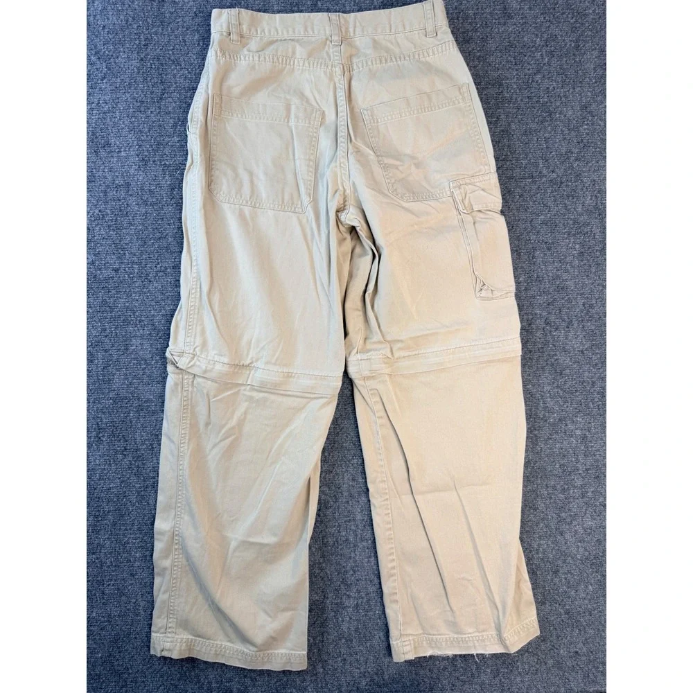 Polo Sport Ralph Lauren Khaki Cargo Pants 14 Tan Cotton Zip Off Convertible Vtg